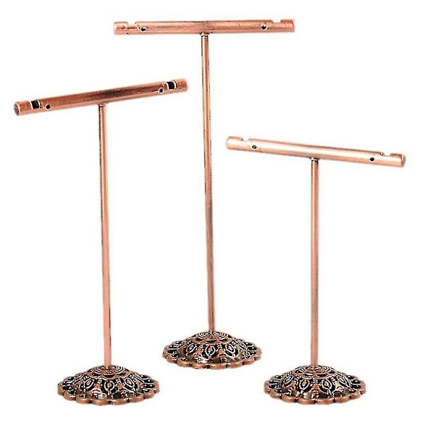 Bärbar örhänge smycken display rack metall stud halsband arrangör prydnad T-bar hängare skyltfönster