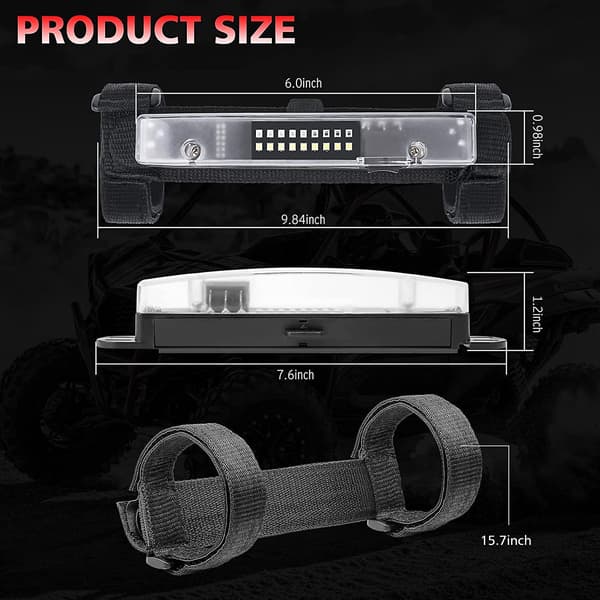 LED Dome Light UTV Interiør Dome Light, Universal Roll Bar Mount LED Light UTV Interiør Light Roll Cage Utility Light (Hvid&Rød)
