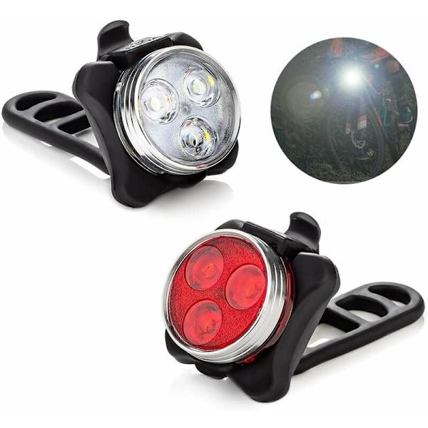 Cykellampor, 2 st USB-laddningsbara cykellampor Super Bright LED-strålkastare Cykellampa Cykelbakljus Framlyktset