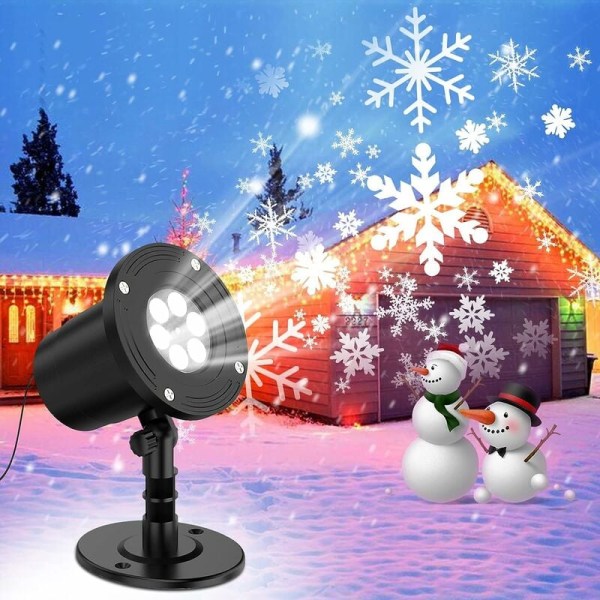 LED-projektionslampa, snöflingablizzard filmprojektion, trädgårdsgolvlampa, utomhusprojektionslampa