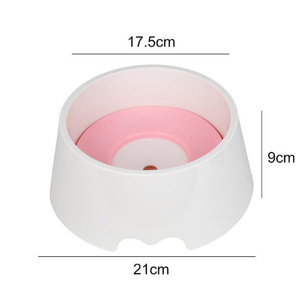 Katt Hund Vatten Skål Ingen Spill Husdjur Vatten Skål Ingen Dropp Långsam Vatten Matare Halkskydd Husdjur Vatten Dispenser Uppgraderad Rosa