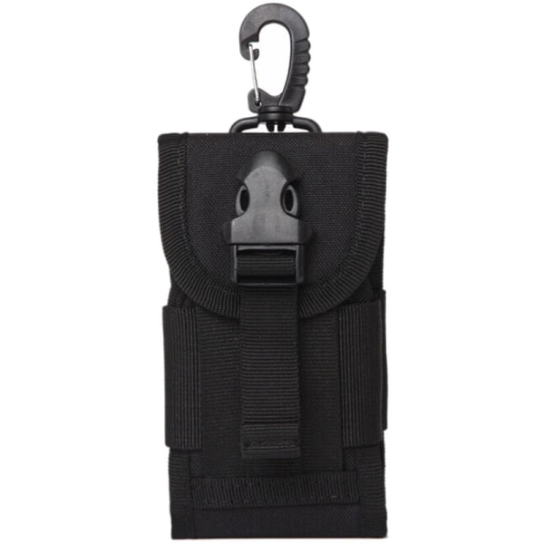 Svart Universal Mobiltelefon Smartphone Waist Army Tactical Pouch Bag Case 5,12 × 3,5 × 0,8 tum