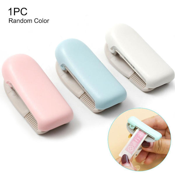 Mini Washi Tape Dispenser Kawaii Bärbar Plast Kontorstejpskärare