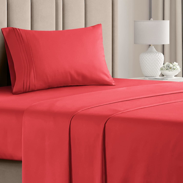 Twin Xl lakanset - Andningsbara och kylande lakan - Sängkläder för högskolehem - Hotell lyxiga lakan - Extra mjuka lakan för barn och tonåringar - Djup P