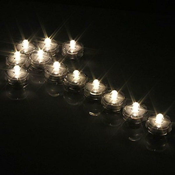 12x Vattentäta LED-ljus, batteridrivna undervattensljus för julbröllop MODOU
