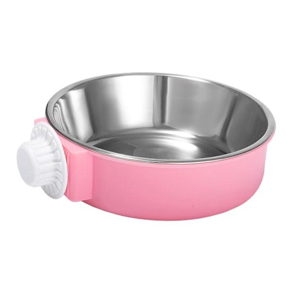 Hängande matskål för hundbur, vattenskål för husdjur, matskål för kanin, iller, valp, rosa