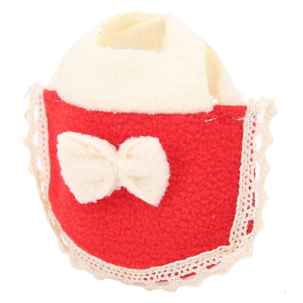 Mini kæledyrstøj - Rød M blød fleece hamster kappe outfits med sløjfe