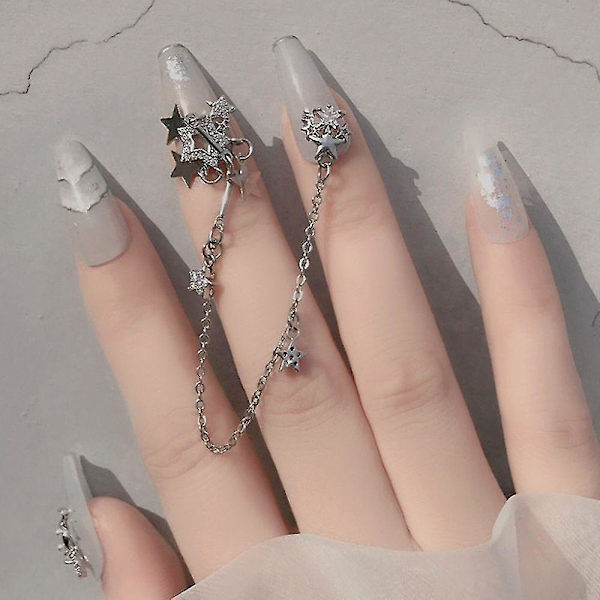 Nagelkedja Mode Nagel Strass Nagelkonst Smycken