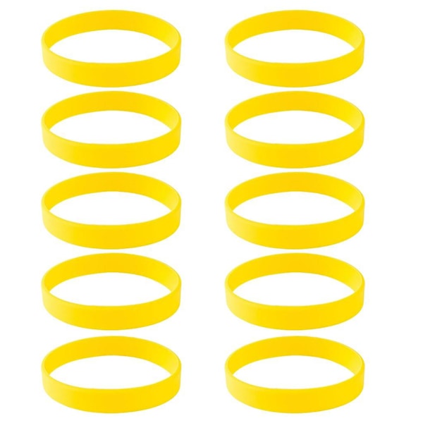 20 stk/pakke tomme silikonemote armbånd gul regnbue