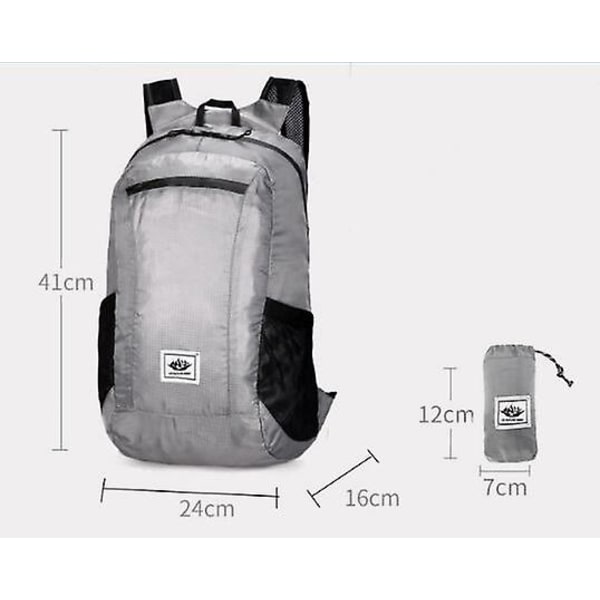 20L Ultralight Taita Backpack, Vedenpitävä ja Taitettava Reppu Miehille ja Naisille