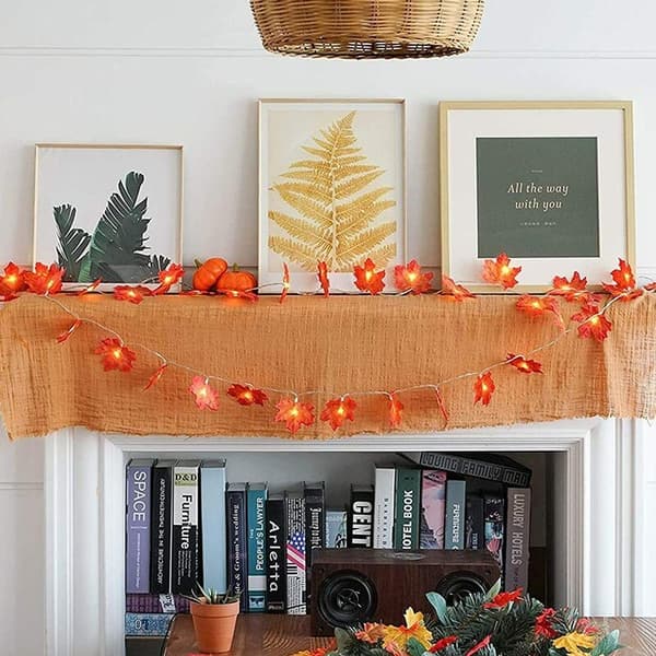 Fall Maple Leaf String Lights Maple Leaf String Lights 3 AA batteridrivna ljusslingor för Thanksgiving Halloween dekorationer