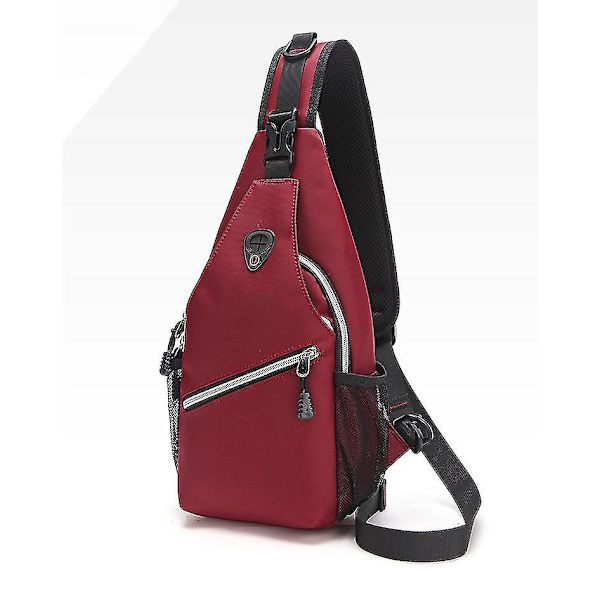 Polyester Cross Body Väska Kompatibel För Resor Skola（Röd）