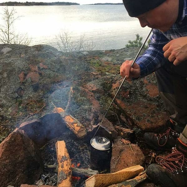 2-pack hopfällbara rostfria stålkaminrör för utomhusöverlevnad camping BBQ