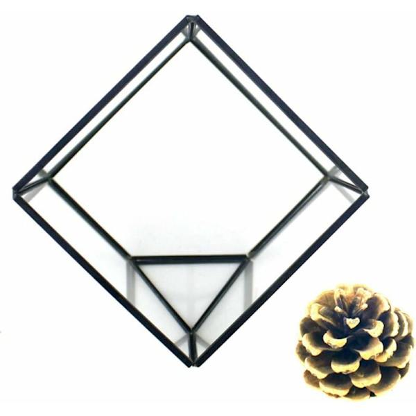 Glasblomkruka med geometriska glasbitar för terrarium heminredning köttig växtblomkruka - Koppar longziming