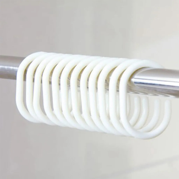 48-pack gardinringar, duschdraperikrokar, duschring, gardinkrokar, badrumsdraperiring, duschfönsterstångsöglor