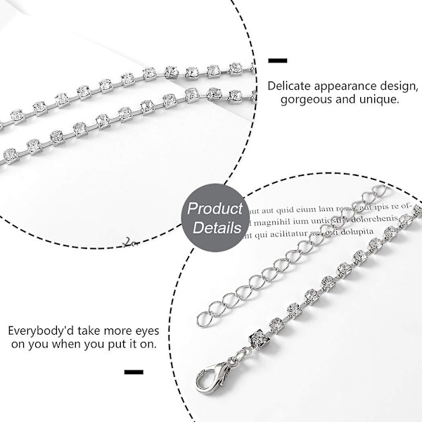 Kristall midjekedja Silver Belly Chain Body Chain e4f1 Fyndiq