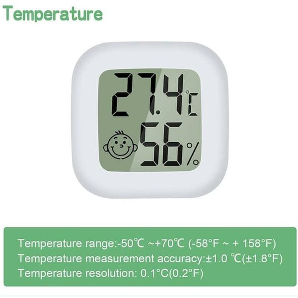 1 st Micro LCD-termometer - Digital inomhusfuktighetsmätare - Termometernivåmätare Rosa