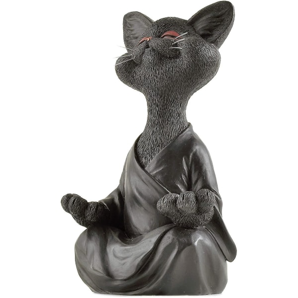 Nyckfull kattbuddha, en gåva till kattälskaren Svart