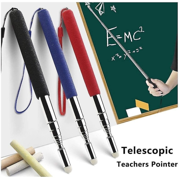 Teleskopisk pekepinne med håndsnor, lærerpeker for klasserom, presentasjonspeker for lærere, håndpeker forlengbar pekepinne