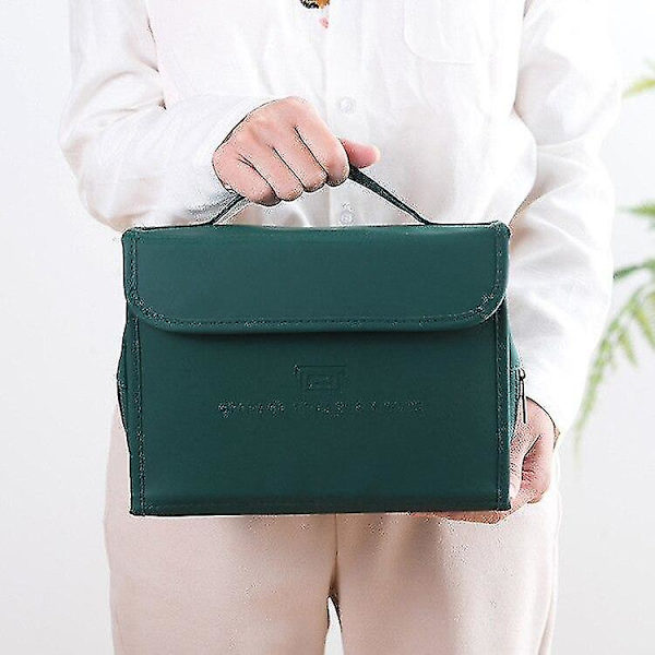 Unisex Kosmetisk Box För Kvinnor & Män Resa Toalettväska PU Makeup Box Fällbar Kosmetika Väska Tote Organizer Väska Makeup Box