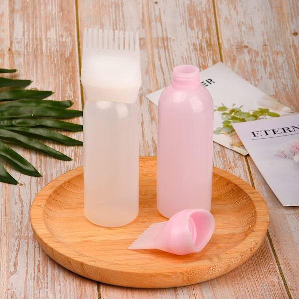 1-pack rosa hårfärgningsborste flaska rotkam applikatorflaska hårfärgningsfärgapplikator hårbottenbehandlingsflaska (rosa)