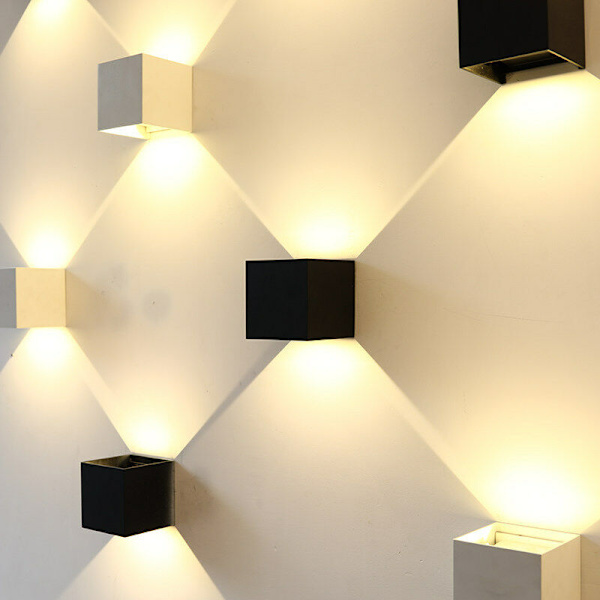 Vit LED dubbelhuvud utomhusvägglampa, vattentät, inomhus och utomhus, modern, minimalistisk, gångvägg, vardagsrum, korridor, kreativ