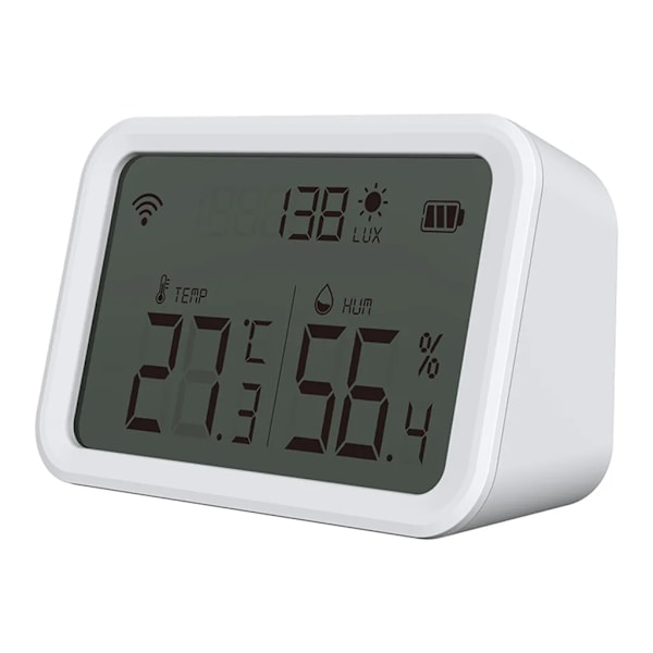 NEO Coolcam Tuya WiFi Smart Temperatur- och fuktighetssensor Ljusstyrka detektor inomhus hygrometer termometer med LCD-display