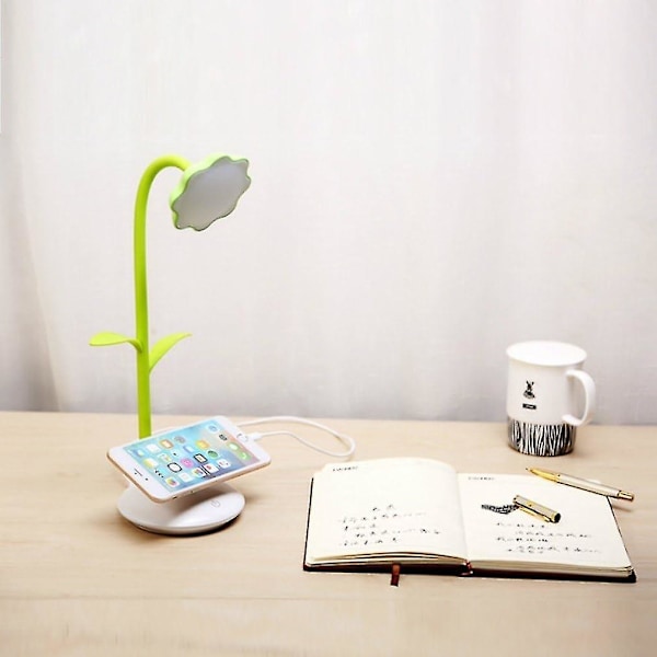 LED-børnebordlampe, sengelampe med fleksibel læseberøringssensor, genopladelig via USB og