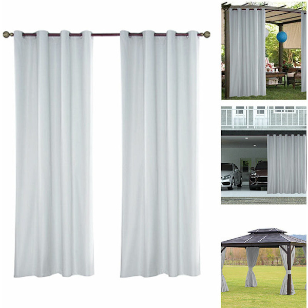 1 st utomhus vattentät gardin, vita spännesgardiner, transparent gardin för utomhusbruk, 54 x 96 cm