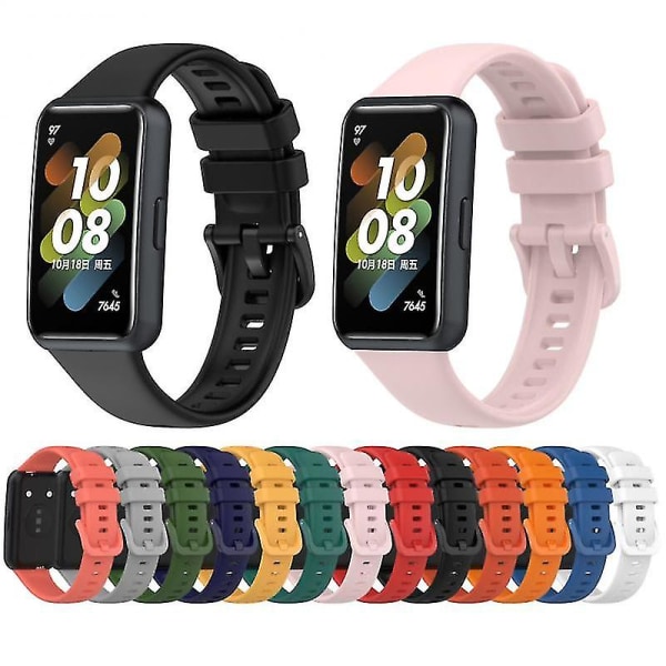 För Huawei Band 7 Strap Andningsbar Sportbytesrem Smart Watchband Armband För Huawei Band 7 Honor Band 7 Watch（svart）