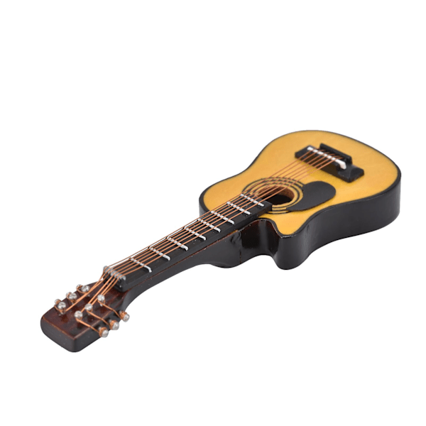 1/12 skala dockhus miniatyr trägitarr mini gitarr displaymodell dockhus tillbehör folk gitarr