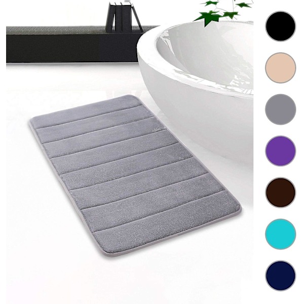 Badeværelse bademåtte absorberende skridsikker bademåtte vaskbar bademåtte - 50x80cm (grå) (50*80cm, grå)