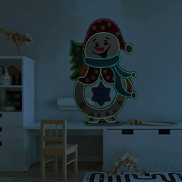 Diamantmålning Julgransdekoration, Lys i mörkret, Julgransprydnader