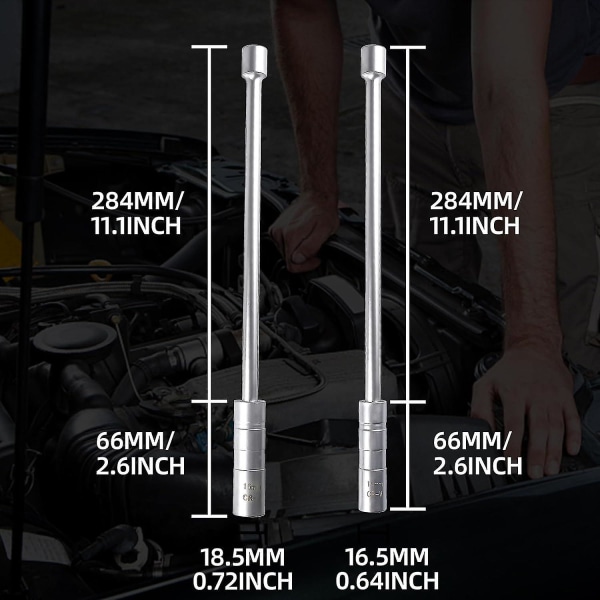 2 stk. 14mm & 16mm drejelig magnetisk tændrørsstiknøgle, 360° roterende tændrørsfjernelsesværktøj Universal Jo Det perfekte valg fra SHLM