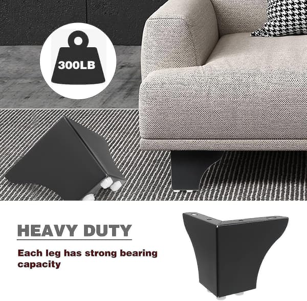 Metallmöbelben 10 cm höga sofaben, moderna triangulära möbelfötter DIY-ersättning