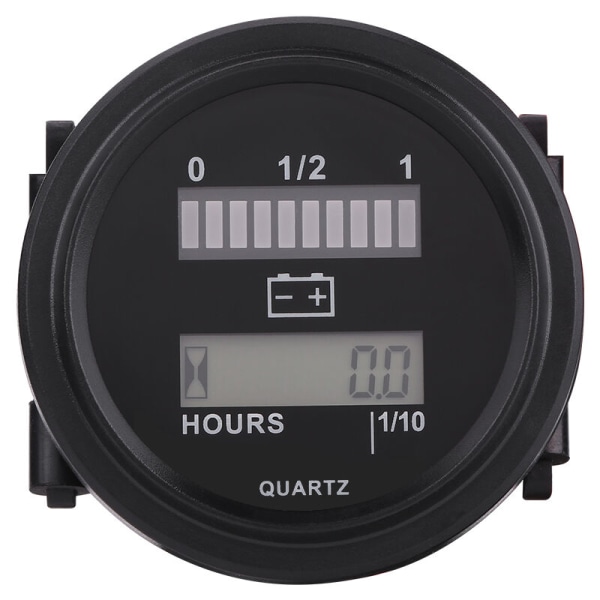 Batteriindikator timräknare, 12V/24V/36V/48V/72V LED digital batteriindikator med timräknare för golfvagn