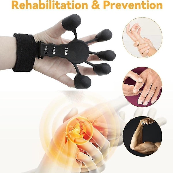 Fingergrepp Patient Hand Strengthener Gitarr Finger Flexion och Extension