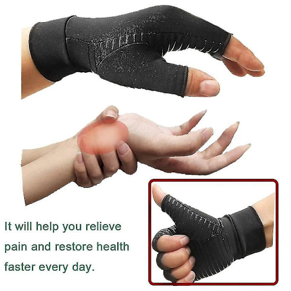 Artritkompressionhandskar Kopparfiber Komfort Artrit Handskar För Reumatoid Artrit Karpal T