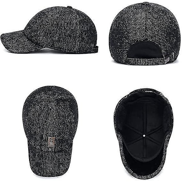Vinter for menn utendørs lue, justerbar varm sport golf baseball caps luer pappa luer øreklaffer tykkere 55-60cm（grå）