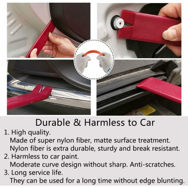 19 st verktyg för borttagning av bilpaneler Set för bildörrpaneler med hållklämma tång Nylon bilpanelborttagare Set