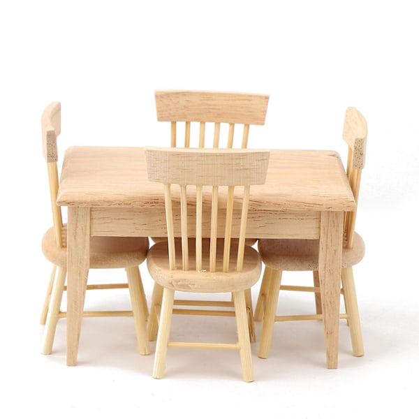 1:12 Dukkehus Miniature Simuleret Skrivebord Stol Mini Møbler Model Legetøj Tilbehør Skrivebord Stol Sæt