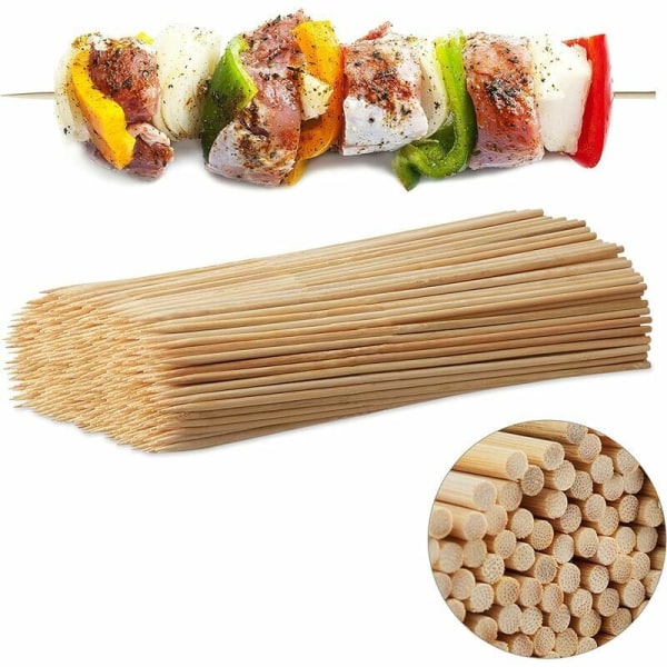 10023685 Träspett, set med 500 spett, bambu, DIY, längd 30 cm, bredd 4 mm, praktisk, naturlig