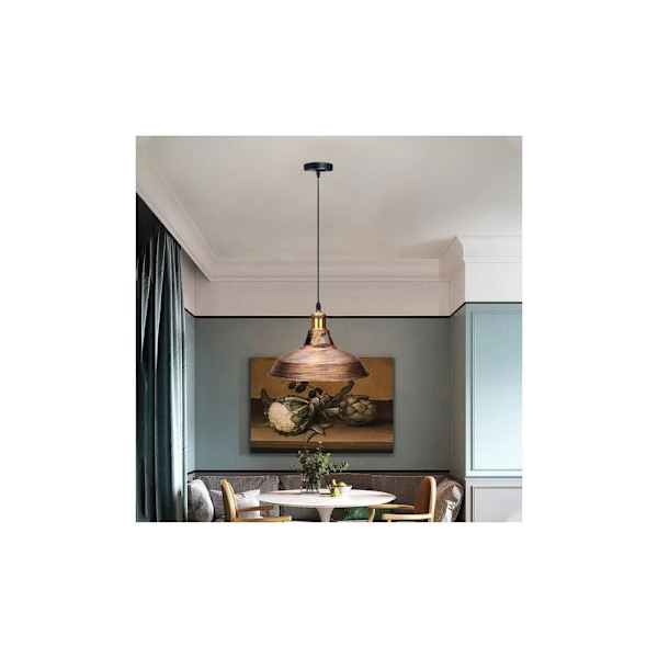 Krona Hängande Vintage Metall E27 Belysning Hängande Lampa Kök Vardagsrum ??27cm (Rost) - Rost DRIVE