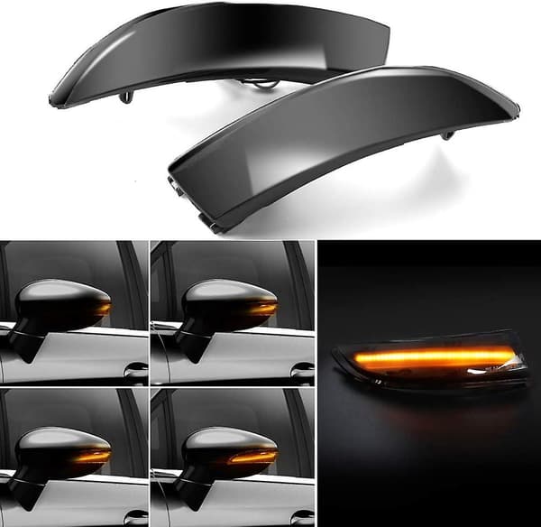 Sett med 2008-2017 dynamiske LED-blinklys til sidespeil