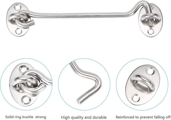 Kraftig og holdbar dørkrok i rustfritt stål, 15 cm