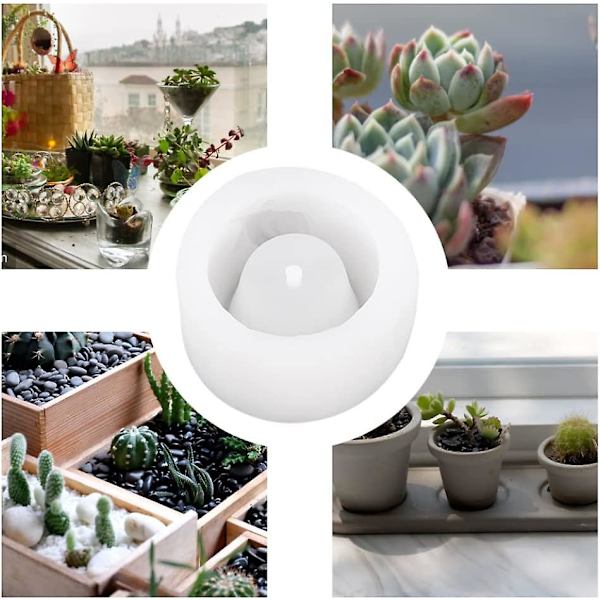 Beibei - Blomkruka Silikonform DIY Sukkulent Planter Vasform Bonsai Hartsgjutform 3st