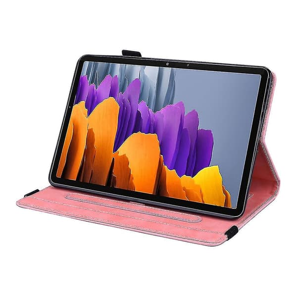 Til Samsung Galaxy Tab S7 Relief Læder Etui（Pink）