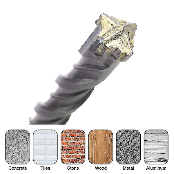 Beton poranterät, 9 kpl (5mm~16x160mm) Laatta poranterä, Sähköiskuvasara poranterä, Risti poranterät Betonille, Tiilelle, Kivelle, Luonnonkivelle, Metallille