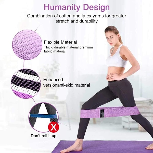 Motståndsband Fitness Bootie Straps 3-delat set: Gummielastiska band för hemmaträning Träningsutrustning