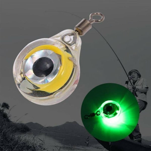 Fiske lys øyeform lysende LED mini vanntett nattfiske lampe for fiskeentusiaster, 2 stk (hvit)